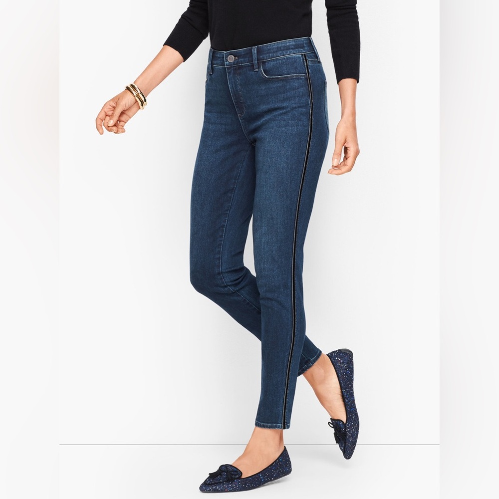 Talbots Flawless High‎ Waisted Jeggins Velvet trim